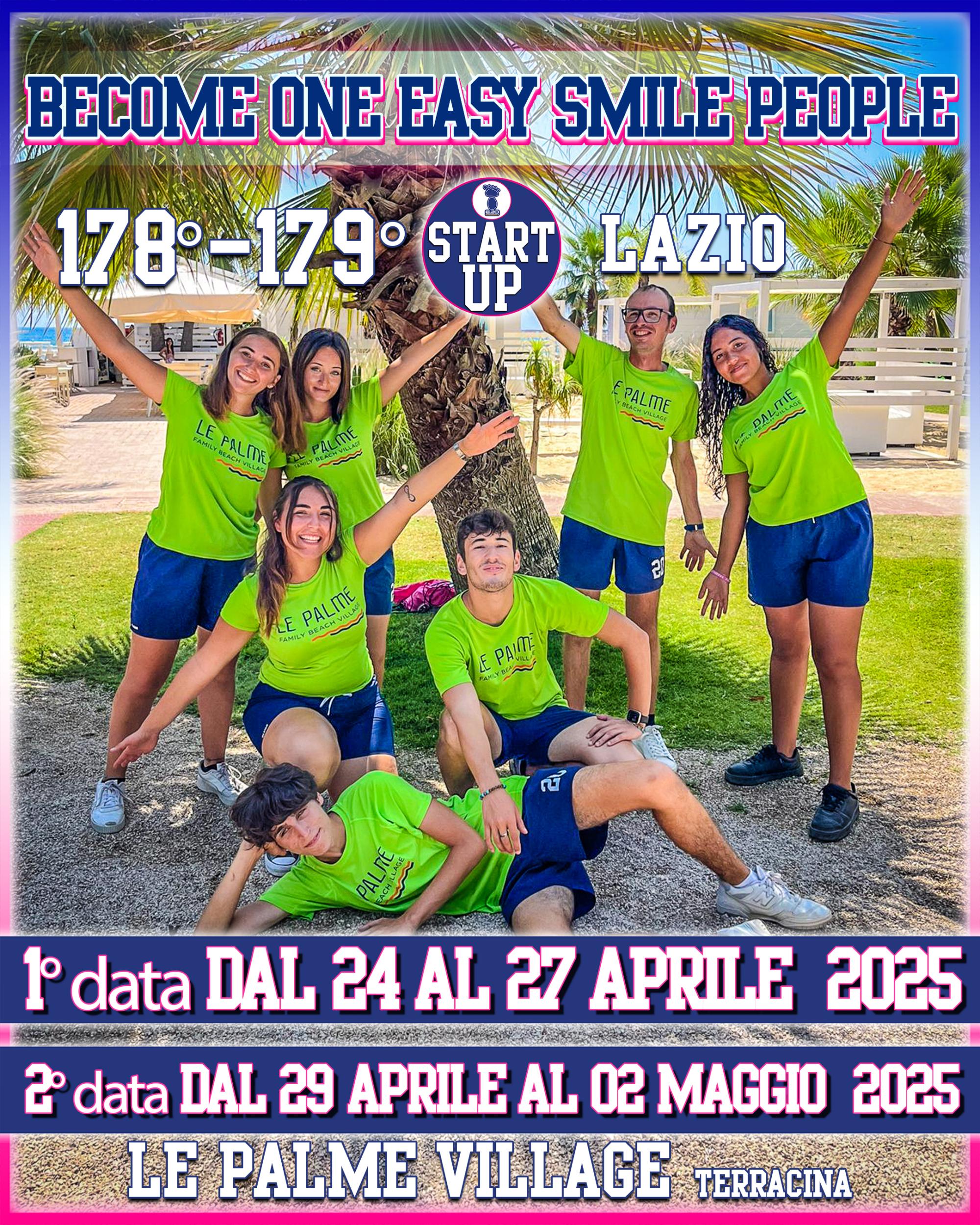 Evento a Le Palme Village, Terracina, aprile-maggio 2025.